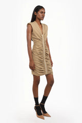 Zip-Up Pleated Dress