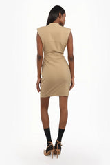 Zip-Up Pleated Dress