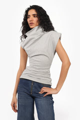Asymmetrical Pleated Top