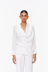 Draped Satin Blouse