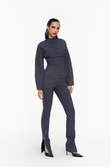 Slim Fit Zippered Trousers