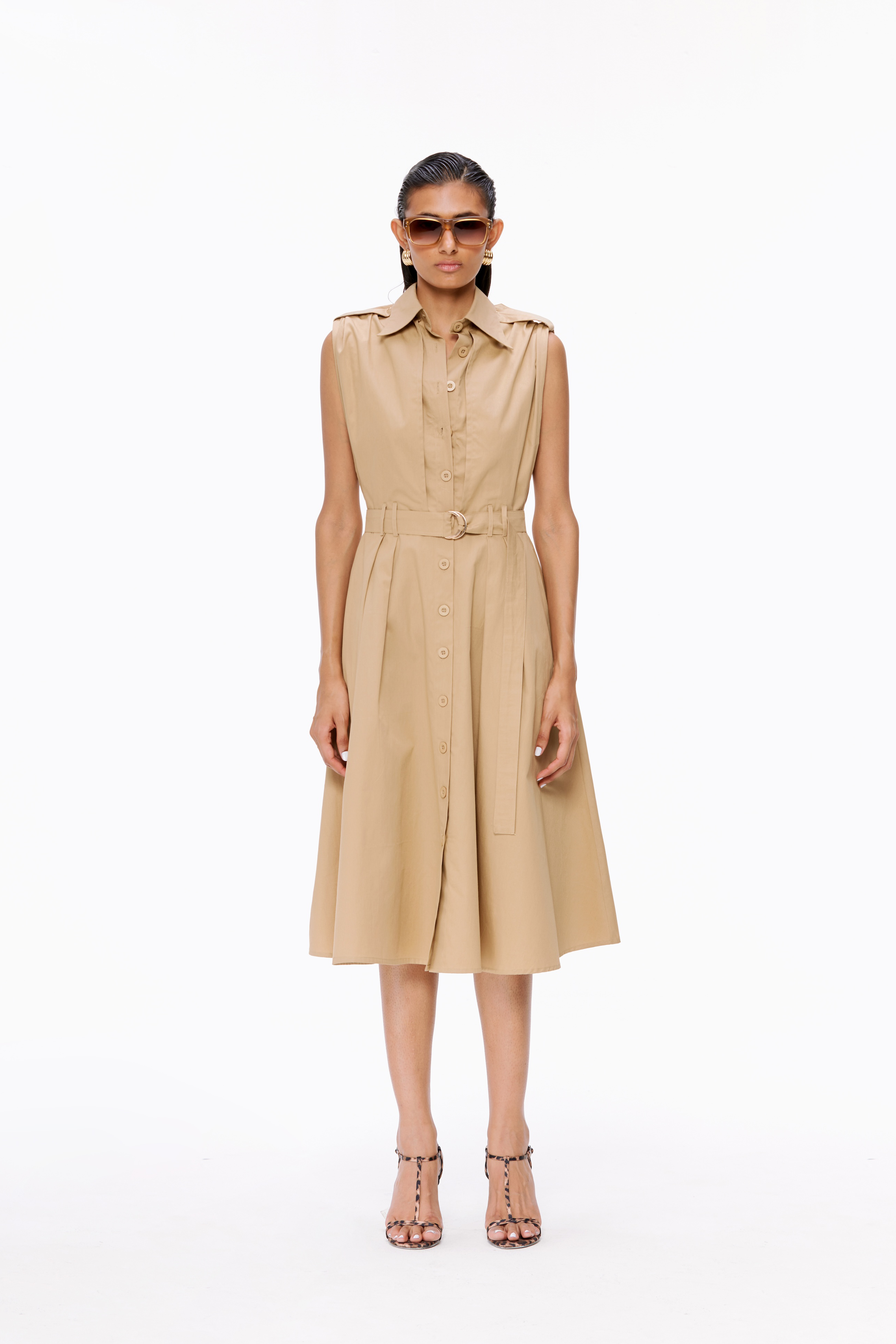 Desert Sand Belted Trench Dress – Qua