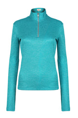 Zip Up Polo Neck Top