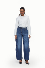 Denim Cargo Trousers