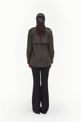 Notch Collar Trench Shirt