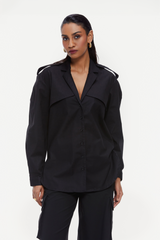 Notch Collar Trench Shirt