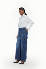 Denim Cargo Trousers