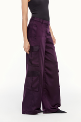 Satin Cargo Trousers