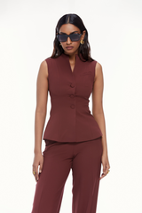 Sculpted Raised Neck Waistcoat