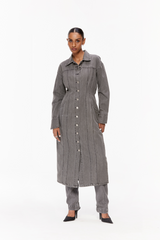 Sculpted Denim Midi Dress