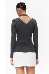 Cut-Out Knit Top