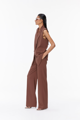 Notched Hem Waistcoat Set