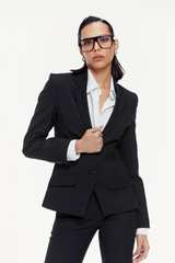 Notch Collar Single Breasted Blazer
