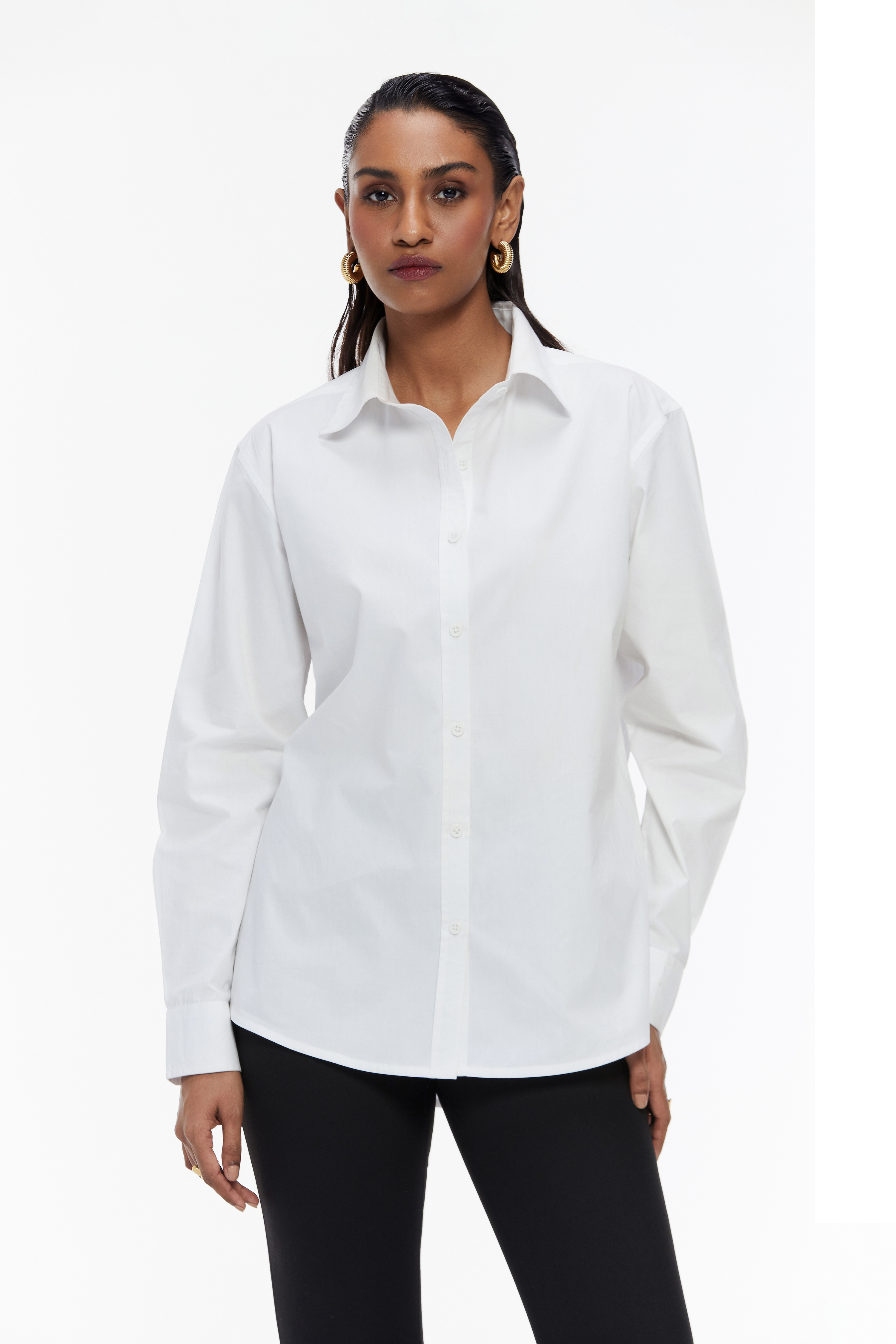 Button Down Cool White Dress Shirts Classic Button-Down Shirt