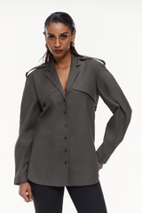 Notch Collar Trench Shirt