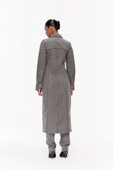 Sculpted Denim Midi Dress