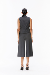 Contrast Panel Pleated Skirt