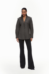 Notch Collar Trench Shirt