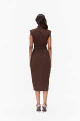 Pintucked Belted Dress