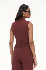 Sculpted Raised Neck Waistcoat