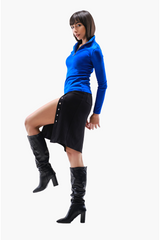 Zip Up Polo Neck Top