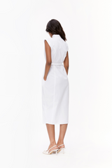 Pintucked Belted Dress