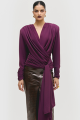 Draped Tie Blouse