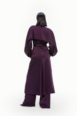 Satin Cape Jacket Set