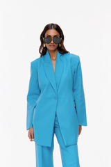 Open-Back Belted Blazer