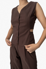 Cut-out Slim Waistcoat
