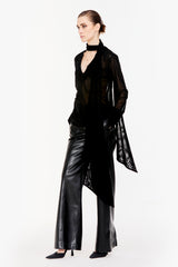 Panelled Leather Trousers