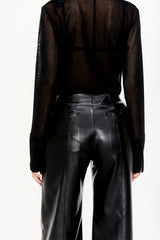 Panelled Leather Trousers