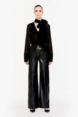 Panelled Leather Trousers