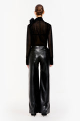 Panelled Leather Trousers