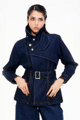 Belted Denim Trench Shacket