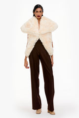 Angular Faux Fur Jacket