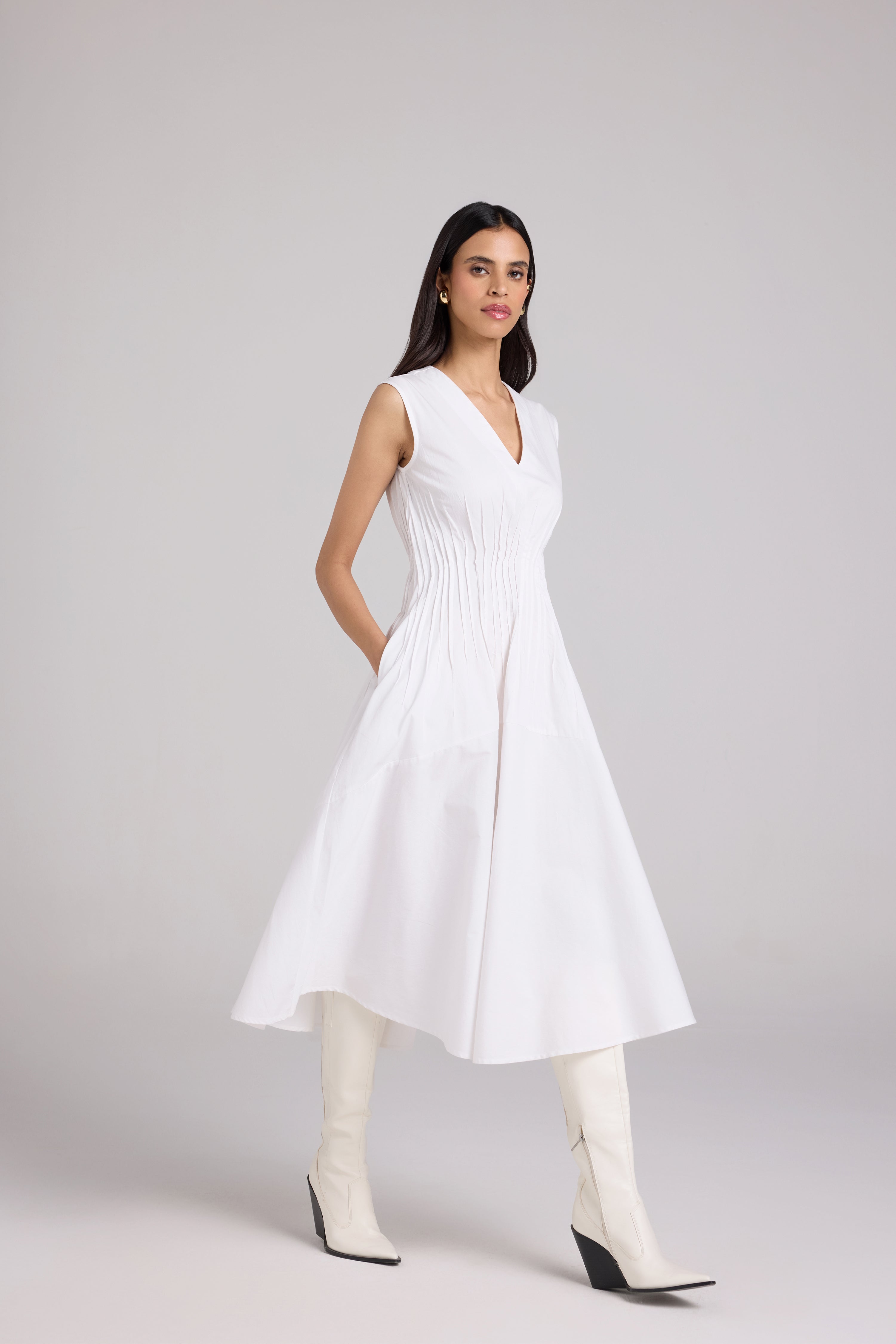 Darted Midi Dress - Main Image