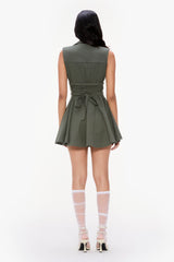 Godet Mini Shirt Dress