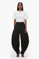 Panelled Barrel-Leg Trousers