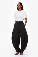 Panelled Barrel-Leg Trousers