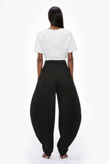 Panelled Barrel-Leg Trousers