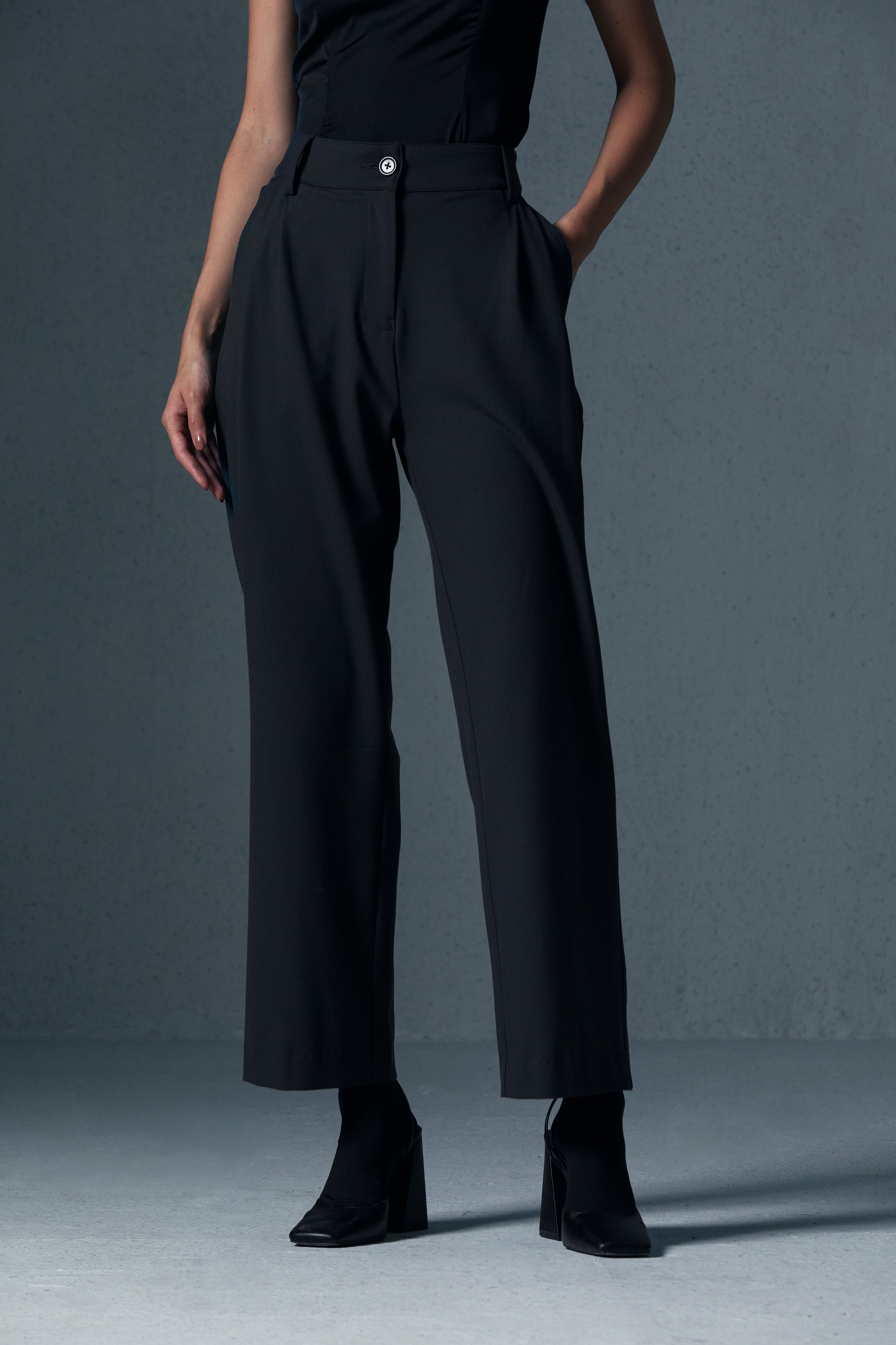 GREY PLEATED WORK TROUSER main image 0