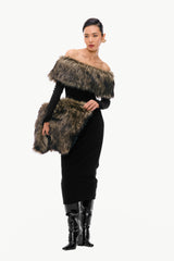 Fur Band Knit Dress