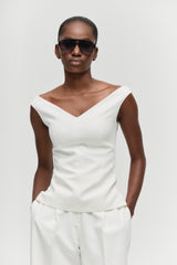 Tailored Off-Shoulder Top