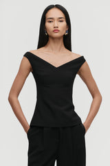 Tailored Off-Shoulder Top