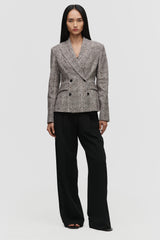 Double-Breasted Short Blazer