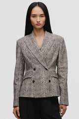 Double-Breasted Short Blazer