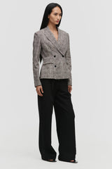 Double-Breasted Short Blazer