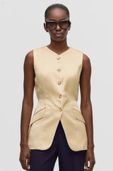Cutaway Linen Waistcoat