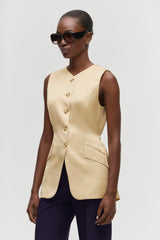 Cutaway Linen Waistcoat